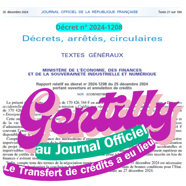 Extrait du JO avec mention Gentilly en police disco