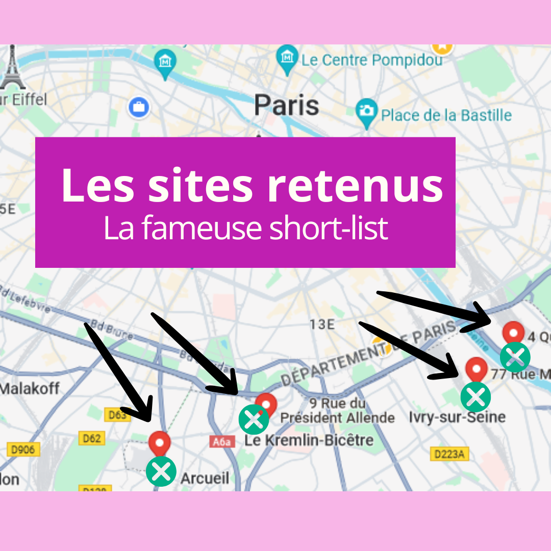 Les sites retenus - la fameuse short list